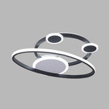 Modernist Acrylic Led Bedroom Ceiling Lamp - 16.5’/20.5’ W Oval Ring Flush Mount Light Black