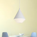 Diamond Led Acrylic Pendant Light Fixture - Modern White Suspension Lamp For Dining Table