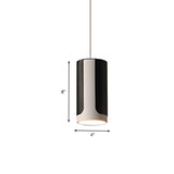 Modern Black And White Dining Table Hanging Light Kit - Sleek Pendant Lamp With Metal Cylinder Shade