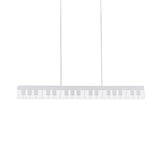 Contemporary Led Acrylic Hanging Ceiling Light In White/Black Piano Key Shape White/Warm/Natural