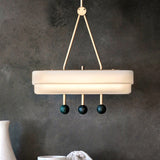 Nordic Opal Glass Pendant Led Lighting Kit For Dining Room - White/Warm Light White /