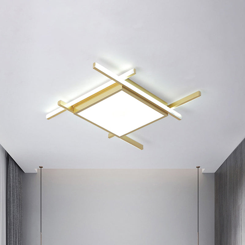 Nordic Gold Led Flush Mount Ceiling Light With Warm/White Glow - 18/23 Wide