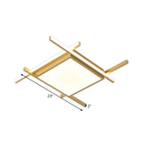 Nordic Gold Led Flush Mount Ceiling Light With Warm/White Glow - 18/23 Wide