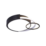Sleek Black Circle Flush Mount Minimalist Led Metallic Ceiling Lamp - 16.5/20 Diameter Versatile