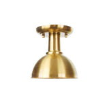 Gold Industrial Metallic Semi Flush Mount Light - 1 Bulb Hall Fixture