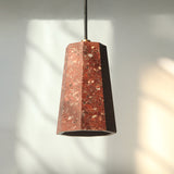 Terrazzo Nordic Pendant Light Kit - Polygon Restaurant Ceiling Lamp (1 Head) In Black/Red/Green Red