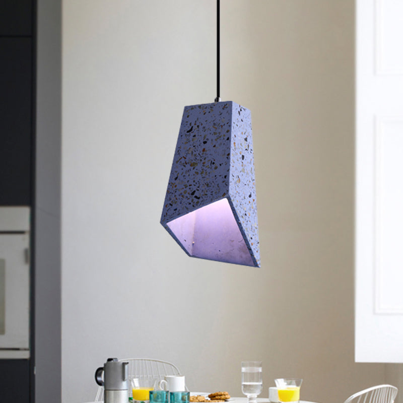 Nordic Terrazzo Geometric Hanging Light Fixture - 1 Head White/Black/Red Pendant Lamp For Coffee