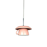 1-Light Macaron Pink/Grey/Green Restaurant Pendant Lamp With Ceramic Coffee Cup Shade Led Hanging