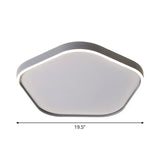 Minimalist Pentagon Ceiling Mounted Led Flushmount Light - Acrylic 16/19.5 Width Grey White/Warm