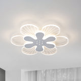 Contemporary White Flower Flush Light Fixture - Wide Led Acrylic Lamp In White/Warm / 16.5 Warm