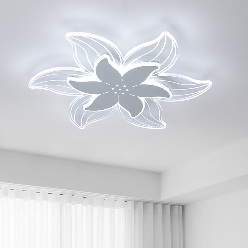 Modernist Led Starfish Ceiling Flush Mount Light Acrylic White Flushmount Warm/White 16.5/20.5 W