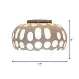 Modern Resin Hollow-Out Dome Flushmount Ceiling Light - White 1 11/13 Wide