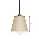 Minimalist Fabric Barrel Ceiling Pendant Lamp In White - 1-Light Drop Fixture For Table