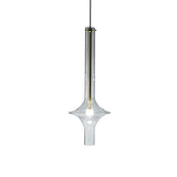 Minimalistic 1-Head Led Suspension Pendant Lamp - Clear Glass Wavy Tube Design