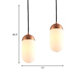 Modern Copper Pendant Lamp With Multi Glass Shades For Bedside And Ceiling Lighting