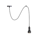 Antiqued Black Metal Pendant Lamp For Foyer - Water Pipe Style With 1 Head