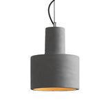 Industrial Coffee Shop Hanging Pendant Lamp With Cement Shade - 1-Light Ceiling Light