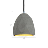 1-Bulb Industrial-Style Grey Cement Pendant Lighting: Restaurant Hanging Lamp Kit
