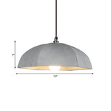 Vintage Grey Cement Umbrella Pendant Lamp - Ideal For Restaurants Bulb Included