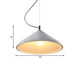 Industrial Cement Pendant Light - Cone Dining Room Ceiling Fixture