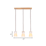 Modern White Glass Milk Can Ceiling Light With 3 Lights - Perfect For Dining Room And Stylish Wood