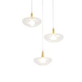 Vintage Oval Clear Glass Chandelier - Elegant Dining Room Pendant Lamp With 3 Bulbs And Stylish