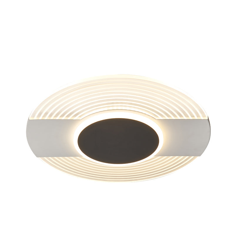 Contemporary Black Led Ceiling Flush Mount Light For Bedroom - Warm/White 9/12/18 Wide