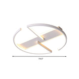 Modernist Led Flush Mount Ceiling Fixture - Acrylic Symmetric Circular Design (16/19.5 Wide) Bedroom