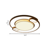 Modern Black Semi-Ring Led Flushmount For Bedroom 16/20.5 Wide Ceiling Mount Lighting