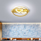 Acrylic Loving Hearts Led Flush Mount Ceiling Lamp - Simplicity 18/21.5 Wide Gold/Black/White Ring