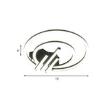 Contemporary Black Circular Led Flush Mount Ceiling Light 15/19.5 Wide Warm/White Acrylic Fixture