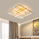 Contemporary Gold Led Acrylic Flush Mount Ceiling Light - 16.5/20.5 Wide / 16.5