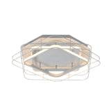 Modernist Acrylic Square Frame Flush Mount Lamp: 20.5’/25’ Wide Black/White Led Ceiling Fixture