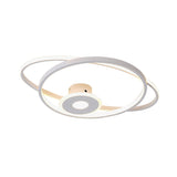 Minimalist Geometric Frame Led Flush Pendant Light For Bedroom With Warm/White Lighting