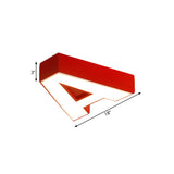 Kids Alphabet Led Flush Mount Light Fixture For Kindergarten - Green/Red/Blue Colors