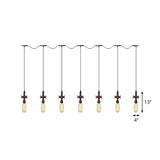 Industrial Amber Glass Multi-Pendant Hanging Lamp Kit - Black Capsule Tandem 3/5/7-Light Option For
