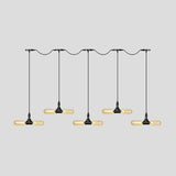 Antiqued Amber Glass Led Pendant Light With Black Hanging Capsule - 6/10/14-Light Tandem Multi Lamp