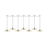 Antiqued Amber Glass Led Pendant Light With Black Hanging Capsule - 6/10/14-Light Tandem Multi Lamp