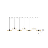 Antiqued Amber Glass Led Pendant Light With Black Hanging Capsule - 6/10/14-Light Tandem Multi Lamp