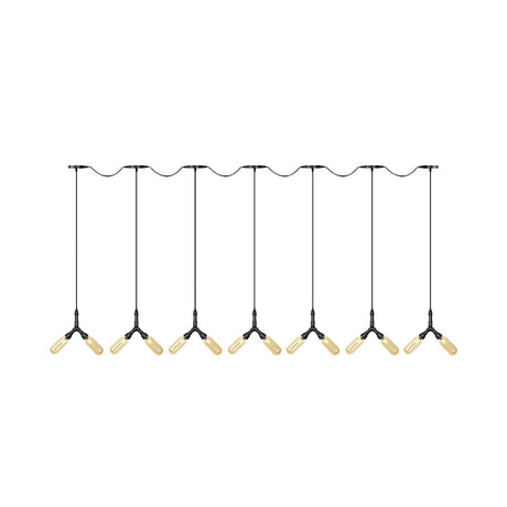 6/10/14 Bulbs Pendant Lamp Industrial Restaurant Ceiling Light With Capsule Colored Glass Shade In