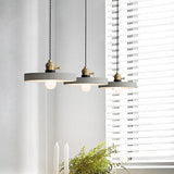 Vintage 3-Light Multi Pendant Hanging Lamp Kit With Cement Shades In Grey Bell/Cone/Drum Design