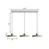 Vintage 3-Light Multi Pendant Hanging Lamp Kit With Cement Shades In Grey Bell/Cone/Drum Design