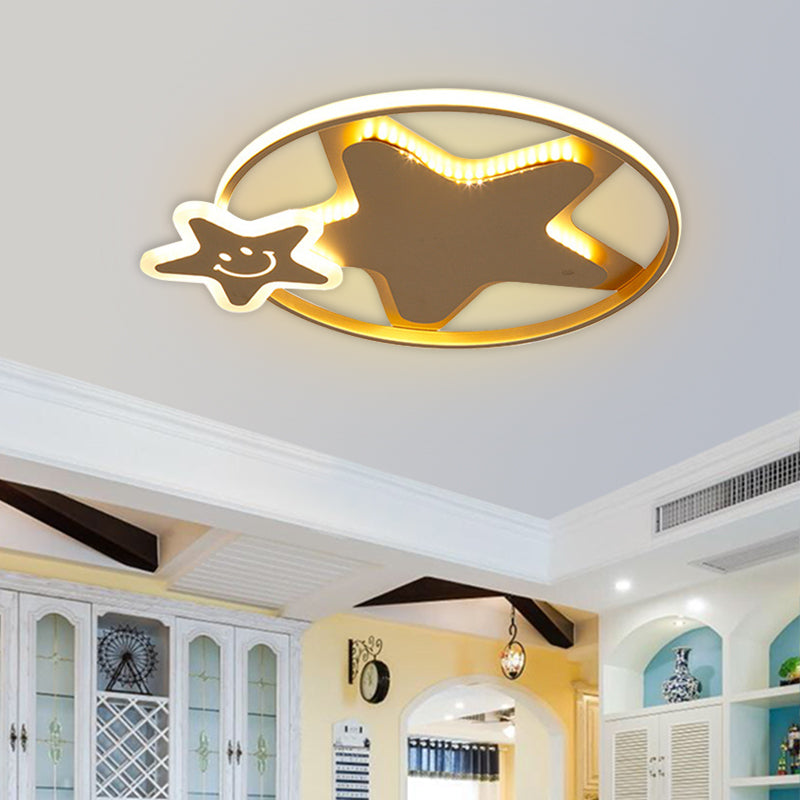 Golden Nordic Mountain/Starfish Acrylic Led Flush Light For Bedroom Gold / Starfish