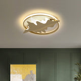 Crown/V-Shaped Acrylic Ceiling Mount Led Golden Flushmount Light - Kids Style Living Room Gold /
