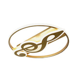 Crown/V-Shaped Acrylic Ceiling Mount Led Golden Flushmount Light - Kids Style Living Room