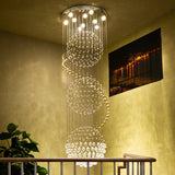 Modern Clear Crystal Spiral Led Chandelier With 4 Lights Perfect For Stairways