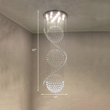 Modern Clear Crystal Spiral Led Chandelier With 4 Lights Perfect For Stairways