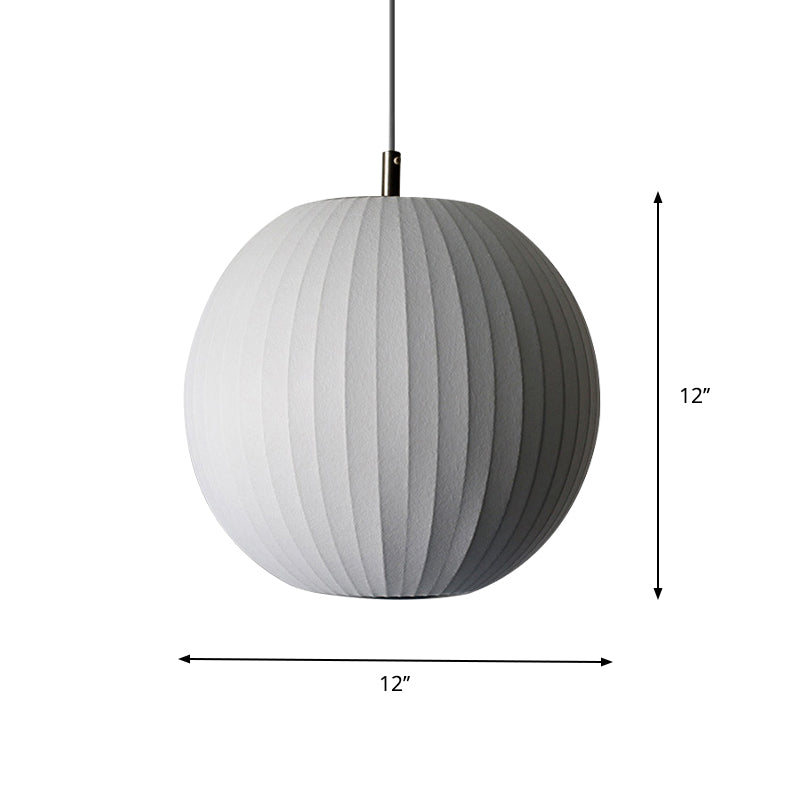 Minimalist White Fabric Pendant Light For Dining Room - Available In 12/16 Width