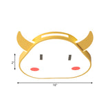 Calf-Shaped Cartoon Acrylic Led Flushmount Ceiling Light For Bedroom In Warm/White