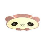 Black/Pink Panda Led Flushmount Fixture Modern Acrylic Ceiling Light For Bedroom